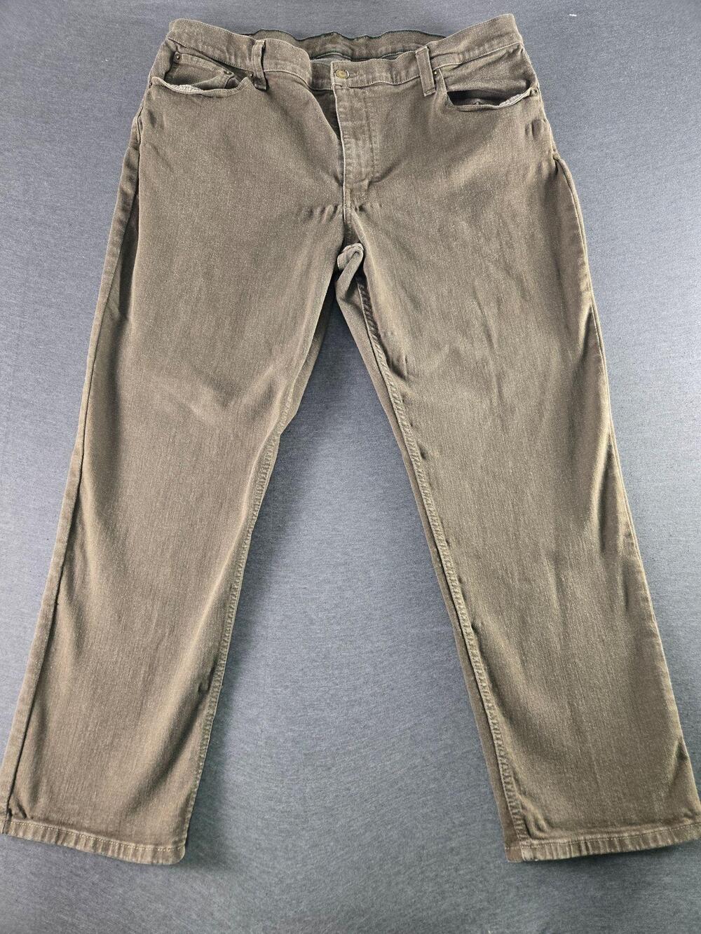 LL Bean Jeans Mens 40x30 Brown BeanFlex Standard Fit Straight Stretch Denim